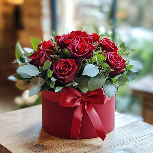 Crimson Round Box
