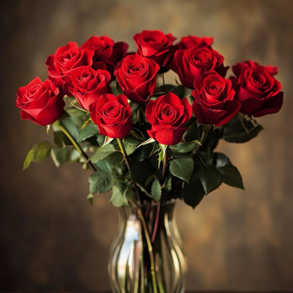 Romantic Red Rose Vase